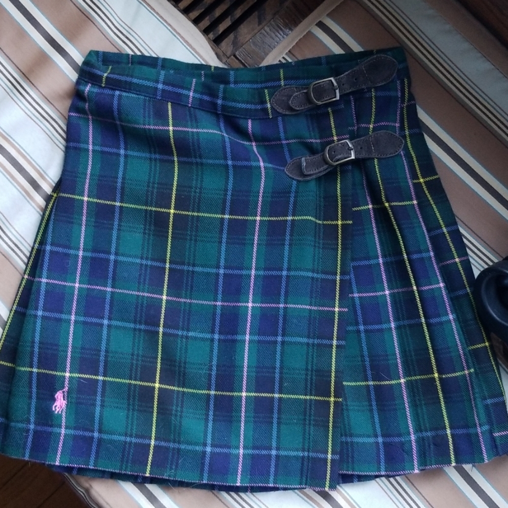 Ralph Lauren plaid kilt style skirt size 5